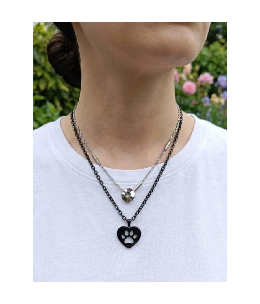 Collar Corazón Doble Cadena