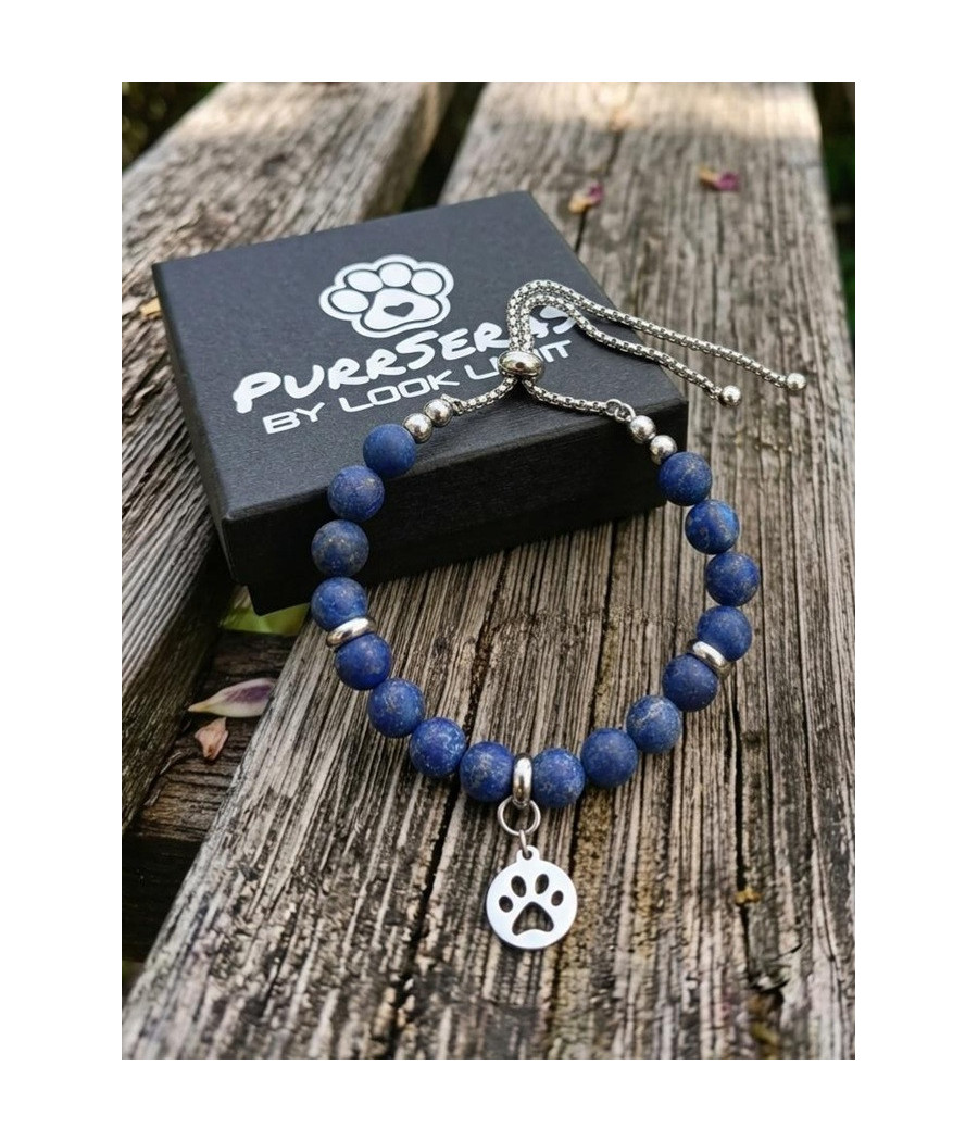 Pulsera Chapa Huella Lapislázuli