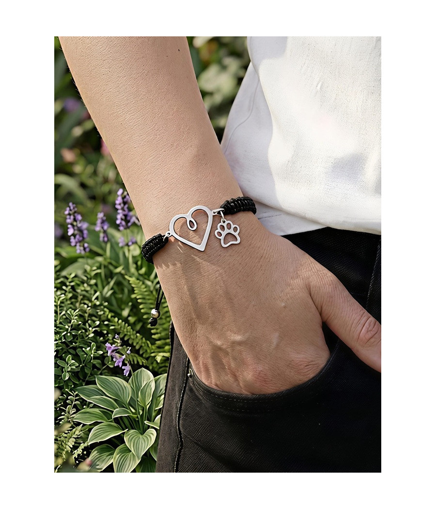 Pulsera Macramé Corazón y Huella