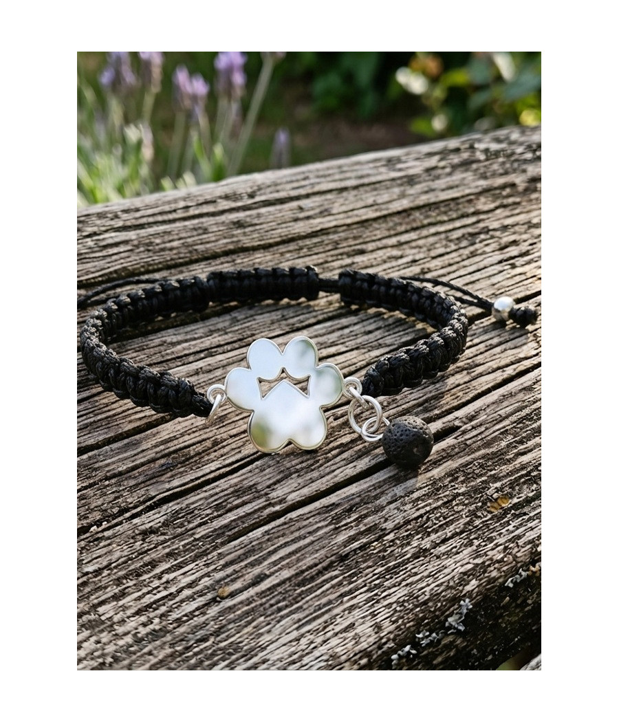 Pulsera Macramé Grueso Huella Brillante